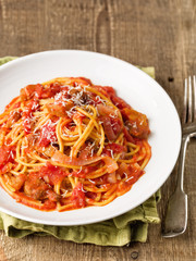 rustic italian bucatini amatriciana
