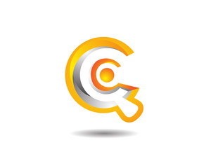 Abstract Magnifying Glass Logo Icon