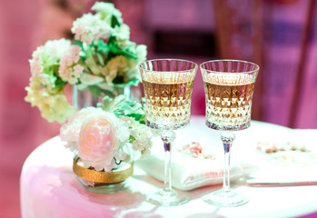 Two wedding glasses.