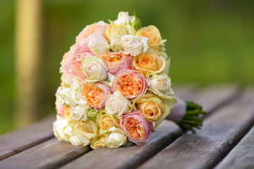 Bouquet in the hands of the bride