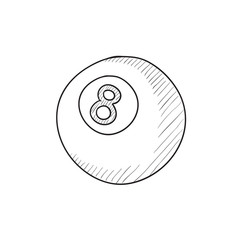 Billiard ball sketch icon.