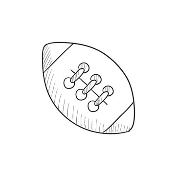Rugby football ball sketch icon