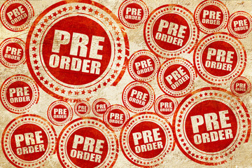 Obraz premium pre order, red stamp on a grunge paper texture