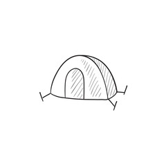 Tent sketch icon.