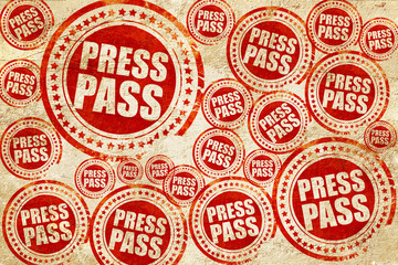 Obraz premium press pass, red stamp on a grunge paper texture
