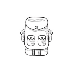 Backpack sketch icon.