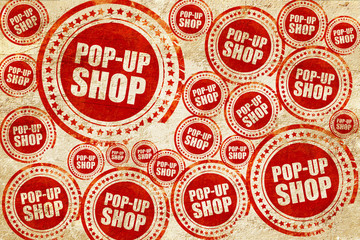 Obraz premium pop-up shop, red stamp on a grunge paper texture