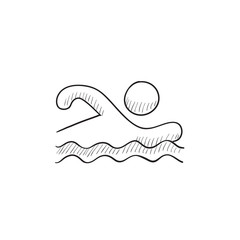 Swimmer sketch icon.