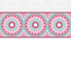 Invitation card with round Indian ornament.
