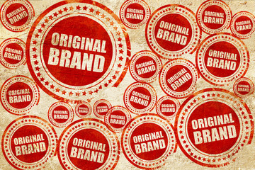 original brand, red stamp on a grunge paper texture