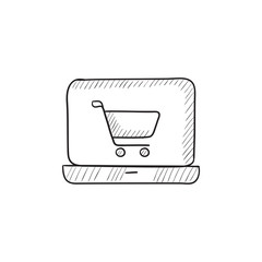 Online shopping sketch icon. 