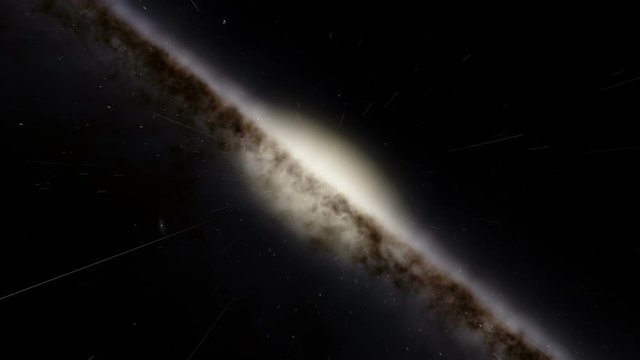 A lightspeed flight towards the center of the Andromeda galaxy
