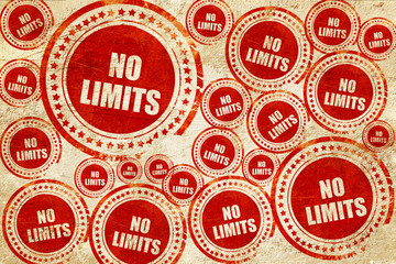 no limits, red stamp on a grunge paper texture