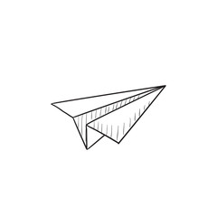 Paper airplane sketch icon