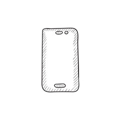 Mobile phone sketch icon.