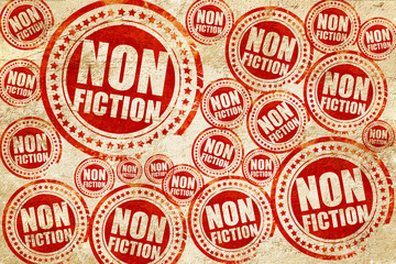 non fiction, red stamp on a grunge paper texture