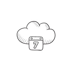 Cloud computing sketch icon.
