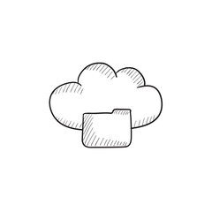 Cloud computing sketch icon.