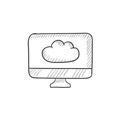 Cloud computing sketch icon.