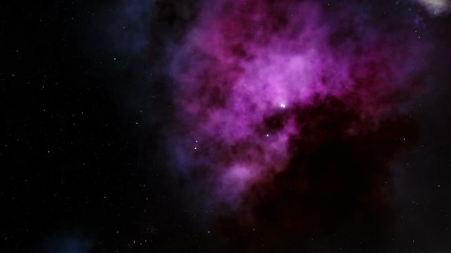 A dramatic lightspeed flight towards the center of the Orion nebula
