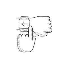 Smartwatch sketch icon.
