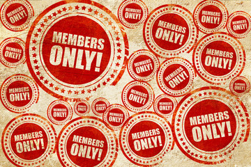 Obraz premium members only!, red stamp on a grunge paper texture