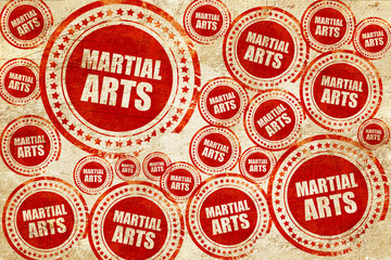 martial arts, red stamp on a grunge paper texture