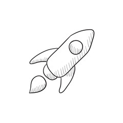 Rocket sketch icon.