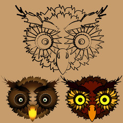 The heads of owls.