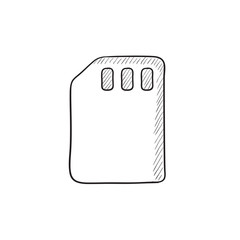 Sim card sketch icon.