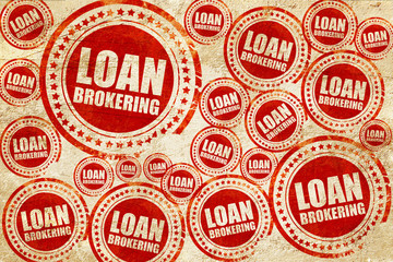 Obraz premium loan brokering, red stamp on a grunge paper texture