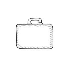 Briefcase sketch icon.