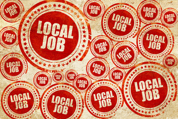 Obraz premium local job, red stamp on a grunge paper texture