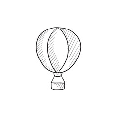 Hot air balloon sketch icon.