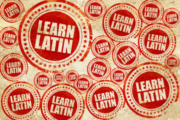 learn latin, red stamp on a grunge paper texture
