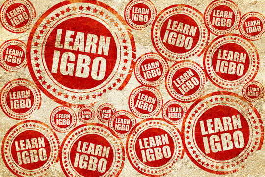 learn igbo, red stamp on a grunge paper texture