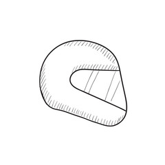Motorcycle helmet sketch icon.