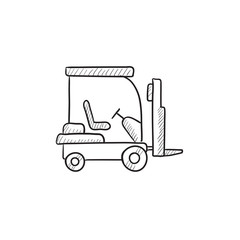 Forklift sketch icon.