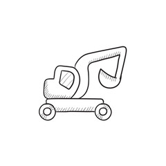 Excavator truck sketch icon.