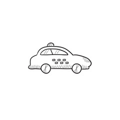 Taxi car sketch icon.