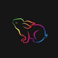 Vector image of an rabbit design on black background.