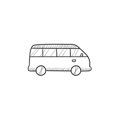 Minibus sketch icon.