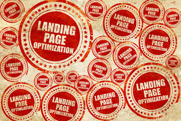 landing page optimization, red stamp on a grunge paper texture