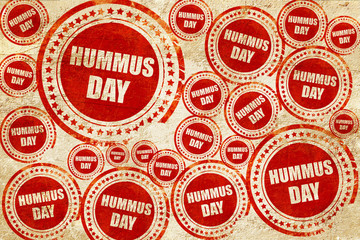 hummus day, red stamp on a grunge paper texture