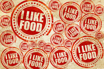 i like food, red stamp on a grunge paper texture