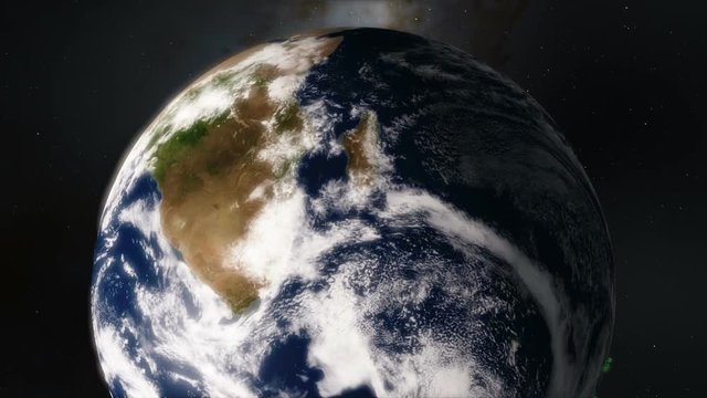 Planet Earth timelapse animation showing the southern hemisphere and the Southern Lights (Aurora Australis)
