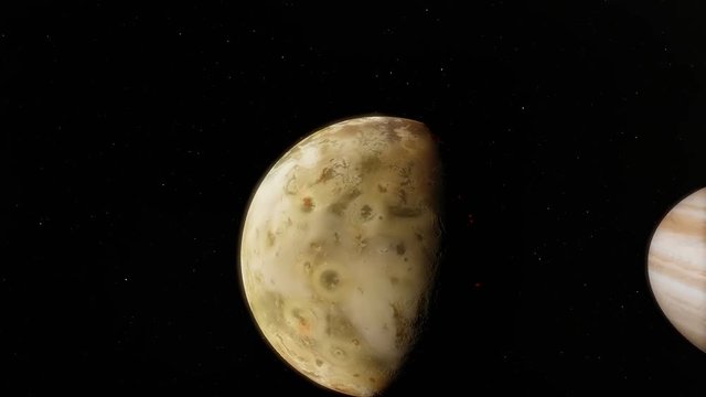 Slow timelapse of the Io moon with planet Jupiter transit
