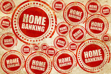 Obraz premium home banking, red stamp on a grunge paper texture