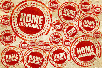 Obraz premium home insurance, red stamp on a grunge paper texture