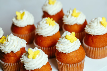 cupcakes on a stand.